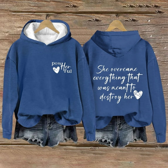 Black_Friday&Cyber/Monday Womens Clothing Under $10.00 Yuxingfu Women'S Casual Fall and Winter Long-Sleeved Fashion Printed Hooded Tops Sweatshirt