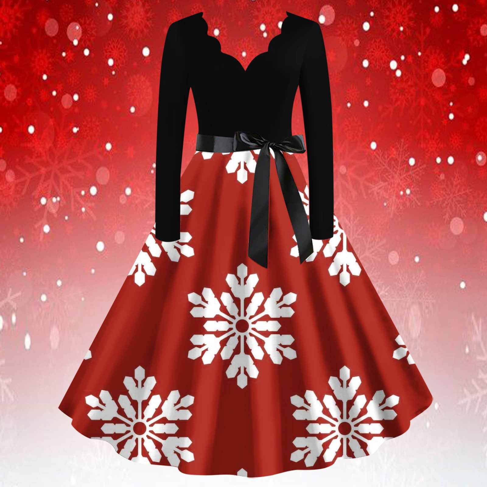 Black and Friday Deal 2024 Clearance under5.00！ Christmas Dresses for
