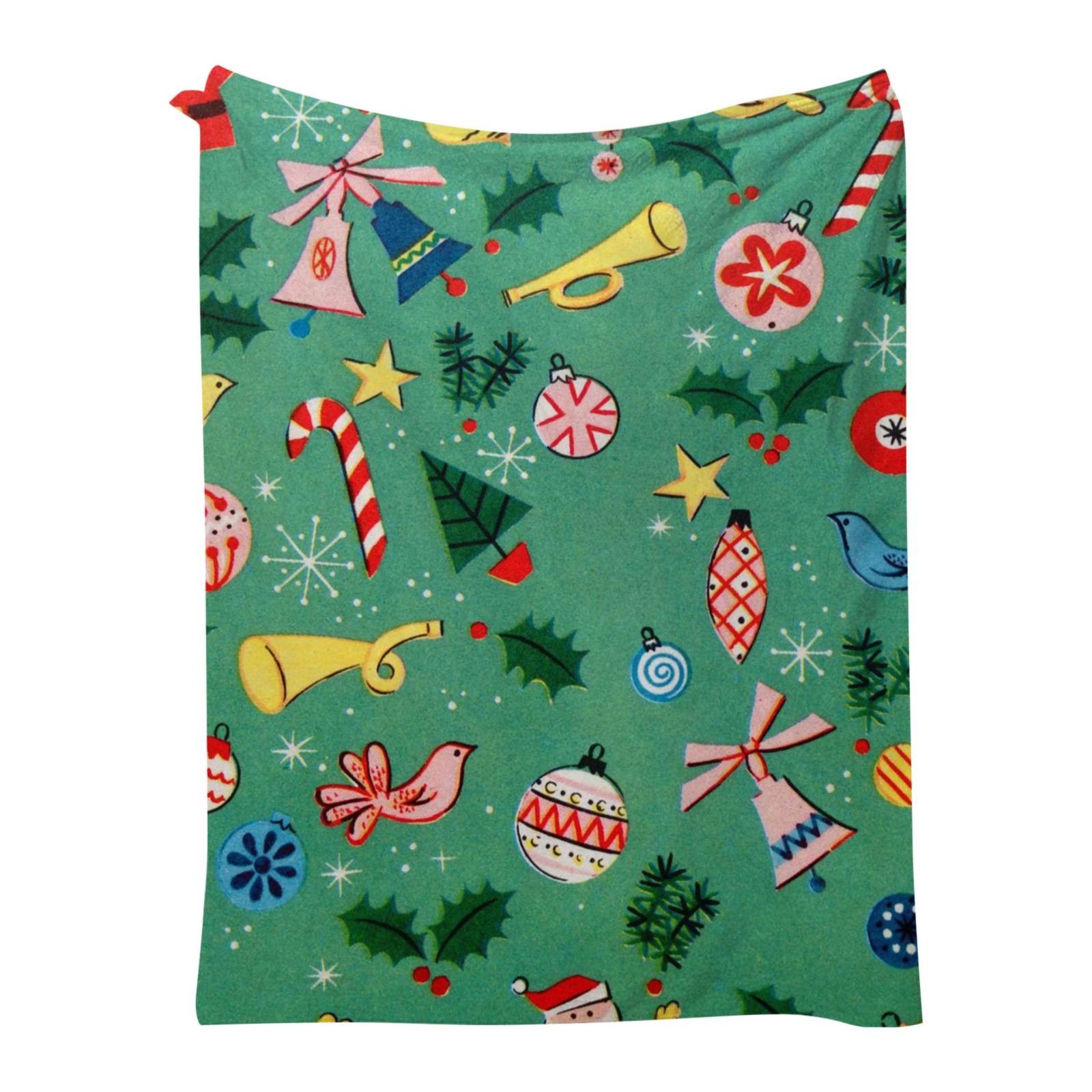 Black and Friday Deal 2024!Santa Snowflake Print Blanket 50"x40" Plush