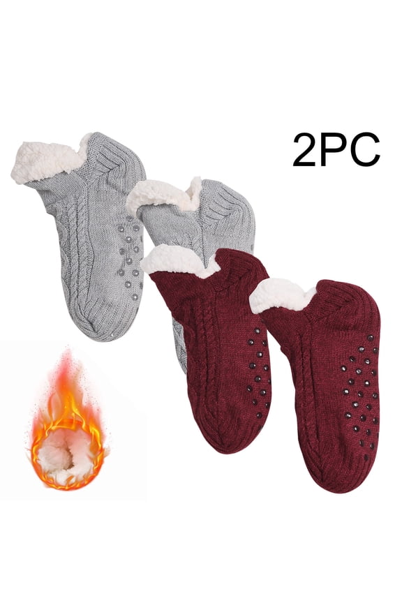 Black and Friday Deal KkSLirnhs Toddler Socks Girls Clearance 2PC Toddler Kids Boys and Girls Winter Thickening Snow Socks Plush Warm Non Slip Socks Red 3 Years