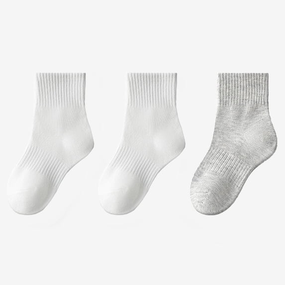 Black and Friday Deal KkSLirnhs Toddler Socks Girls Clearance Children's 3PC Boys and Girls School Solid Color Cotton Short Tube Socks Sports Socks Beige 3 Years
