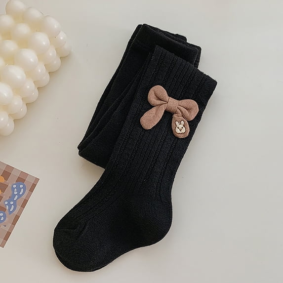 Black and Friday Deal KkSLirnhs Toddler Socks Girls Clearance Girls Tights Winter Elastic Warm Pantyhose Children's Bottom Socks (1-12 Years Old) Black S