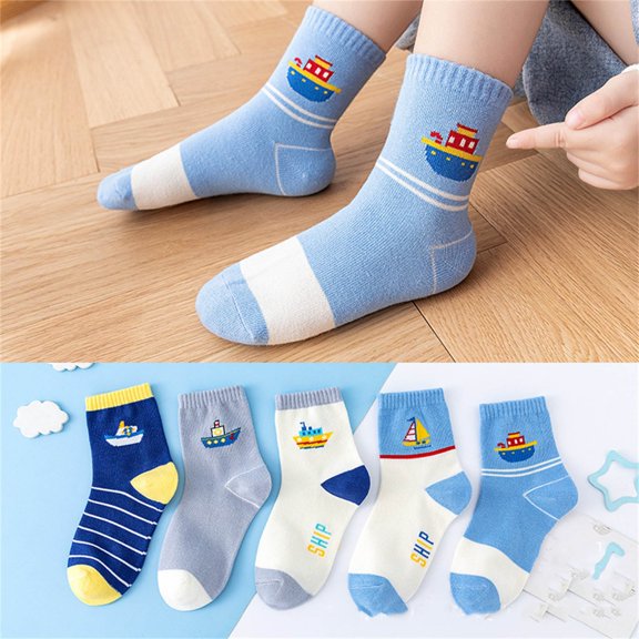 Black and Friday Deal KkSLirnhs Toddler Socks Girls Clearance Mid Tube Socks Cotton Socks Children's Long Socks Boys and Girls Floor Socks Children's Socks Blue 3 Years