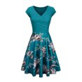 thumbnail image 1 of Black and Friday Deals 2023 Clearance under $5 JINMGG 2023 Summer Clearance Dresses under $10.00 Women's Summer Casual Floral Print Casual Short Sleeve V-Neck Loose Dress, 1 of 3