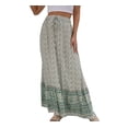 thumbnail image 1 of Black and Friday Deals 2023 Clearance under $5 JINMGG Womens Plus Size Clearance $5 Fashion Women Printing Leisure Elastic Waist Split Boho Skirt Green S, 1 of 4