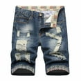 thumbnail image 1 of Black and Friday Deals 2023 Men Clearance LYXSSBYX Mens Shorts Cargo Big and Tall Zipper Elastic Slim Casual Denim Shorts Play Wrap Ripped Men's Mid-Length Pants, 1 of 8
