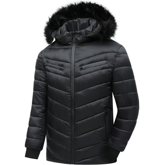 Black and Friday Deals 2023 Men Clearance LYXSSBYX Winter Jackets for Men Clearance Men's Winter Stitching Casual Thick Fit Side Seam Pockets Warm Zipper Cotton Jacket