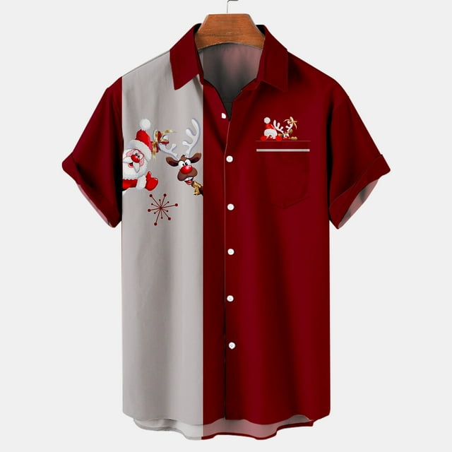 Black and Friday Deals 2024 Mens Button Up Holiday Shirts,Men's