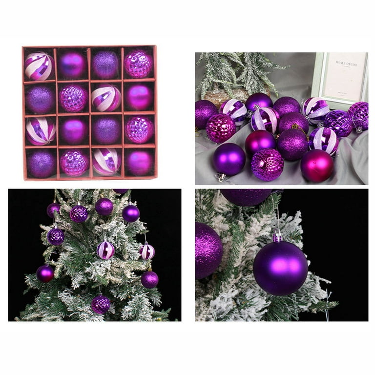 100 Pcs Black Christmas Ball Ornaments Christmas Tree Decoration Hanging  Balls Glitter Christmas Ornaments for Christmas Tree Wedding Party Holiday