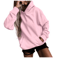 thumbnail image 1 of LEAVINGSUO Winter Clothes Woman Women Daily Hooded Sweatshirt Long Sleeve Casual Pocket Pullover Shirt Blouse, 1 of 7