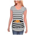 thumbnail image 1 of Black and Friday Deals 2023 Womens Clothes Clearance asdoklhq Pregnant Clothes Clearances Maternity Cute Funny Baby Print Striped Short Sleeve T-shirt Pregnant Tops, 1 of 6