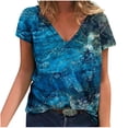 thumbnail image 1 of Black and Friday Deals 2023 asdoklhq 2023 Summer Fall Plus Womens Tops,Ladies Tops Clearance,Womens Shirts under $5,Women V-neck Floral Print T-Shirts Fashion Comfortable Female Blouses Tops, 1 of 5