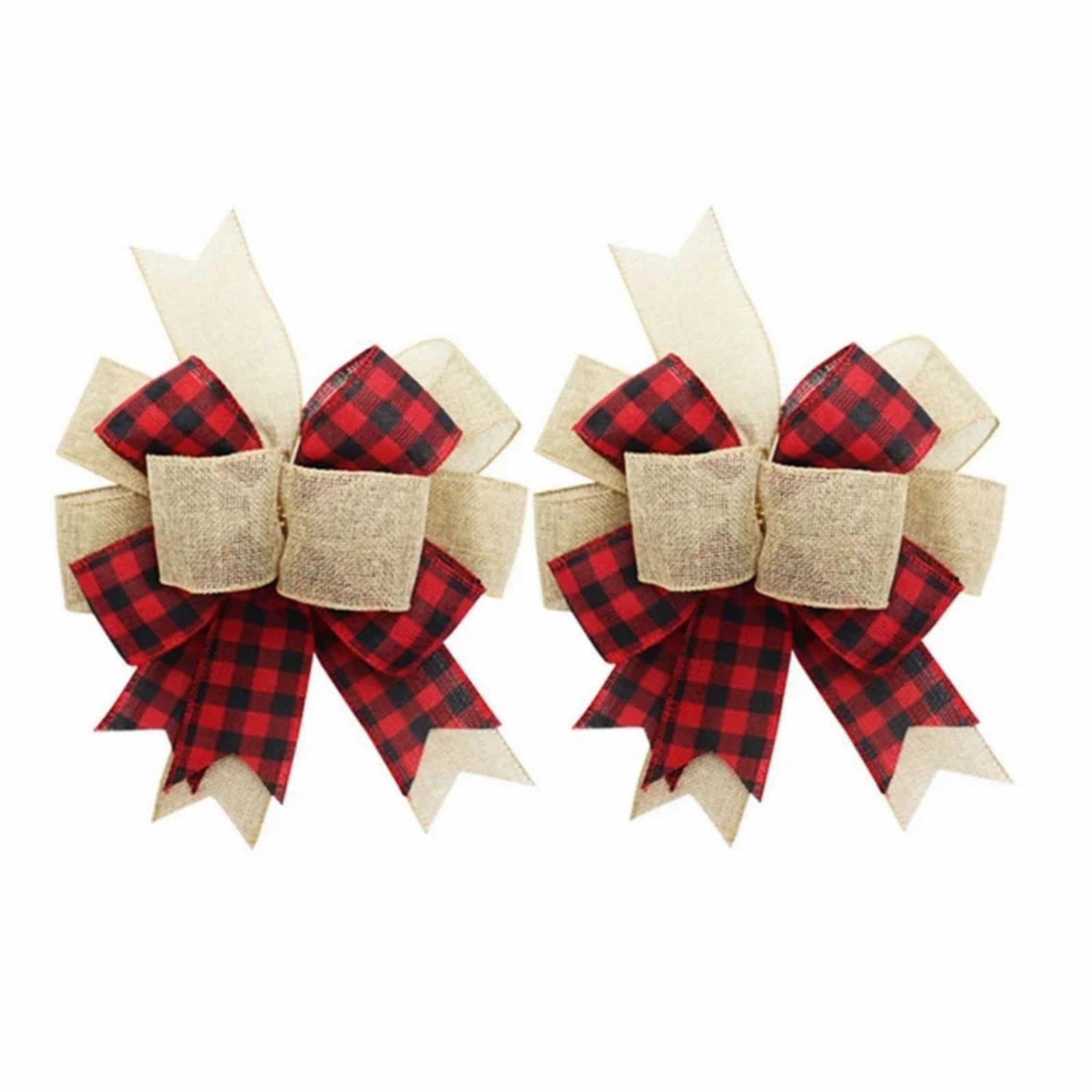 Black and Friday Deals 2024 CAKVIICA Plaid Bow Burlap Black White Plaid
