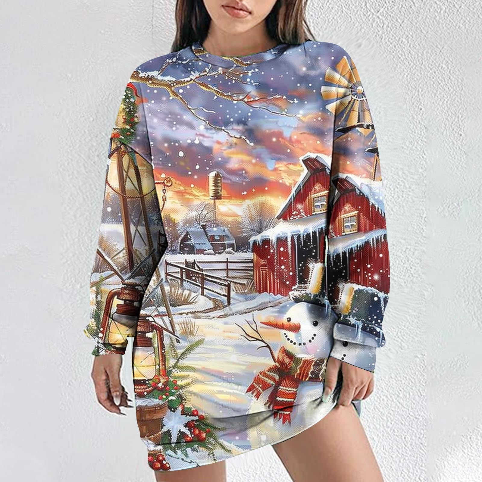 Black and Friday Deals 2024！ Christmas Dresses for Women Furry VNeck