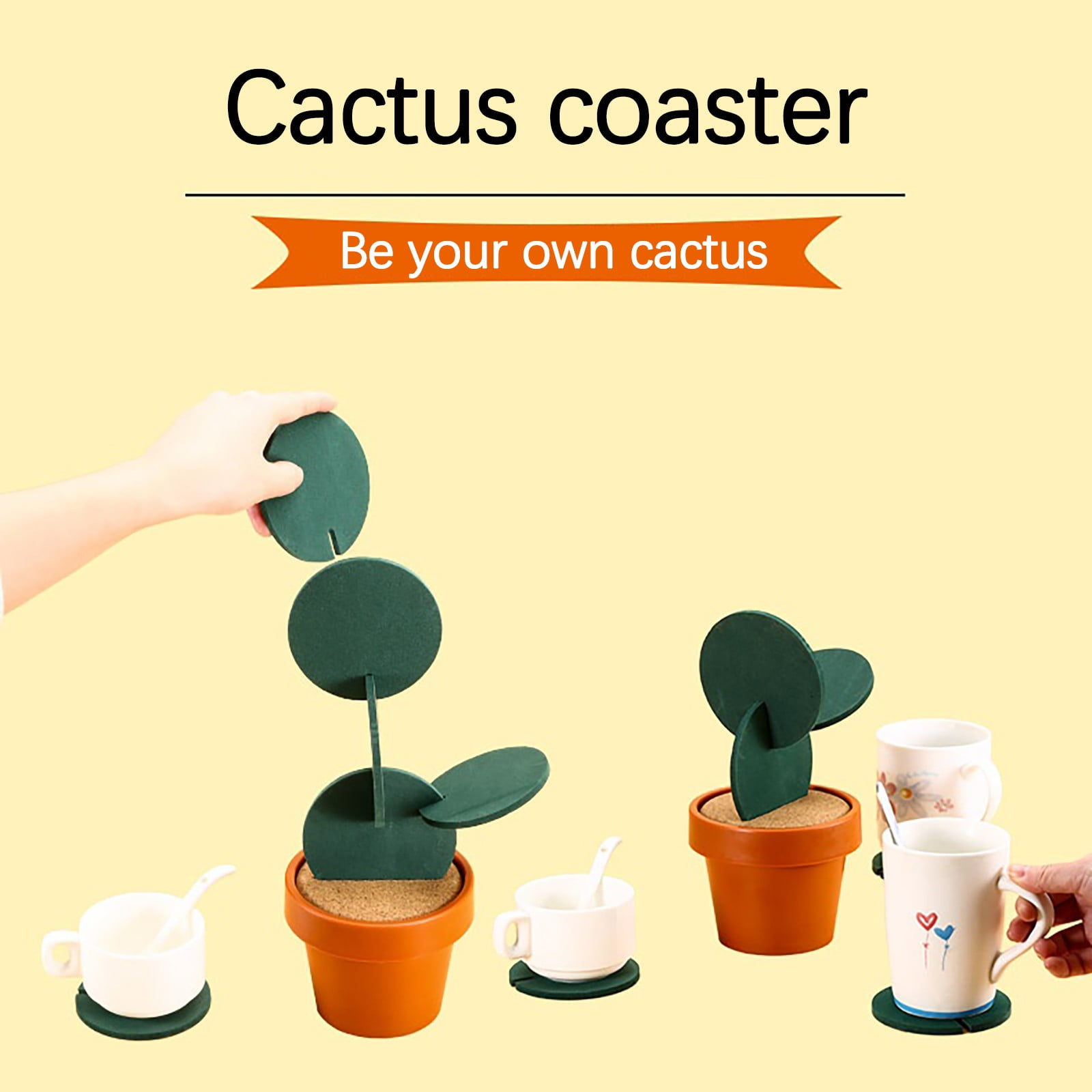 Black and Friday Deals 2024,Cyber and Monday Deals 2024, Coas Ters Diy Cactus Coas Ter Set of 6
