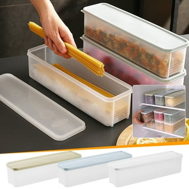 Under 10, Storage Box Rectangular Plastic Refrigerator Food Preservation Box with Lid Kitchen Miscellaneous Grain Food Hanging Noodles Sealed Box Holiday Presents | Plastic, Blue, MIANHT