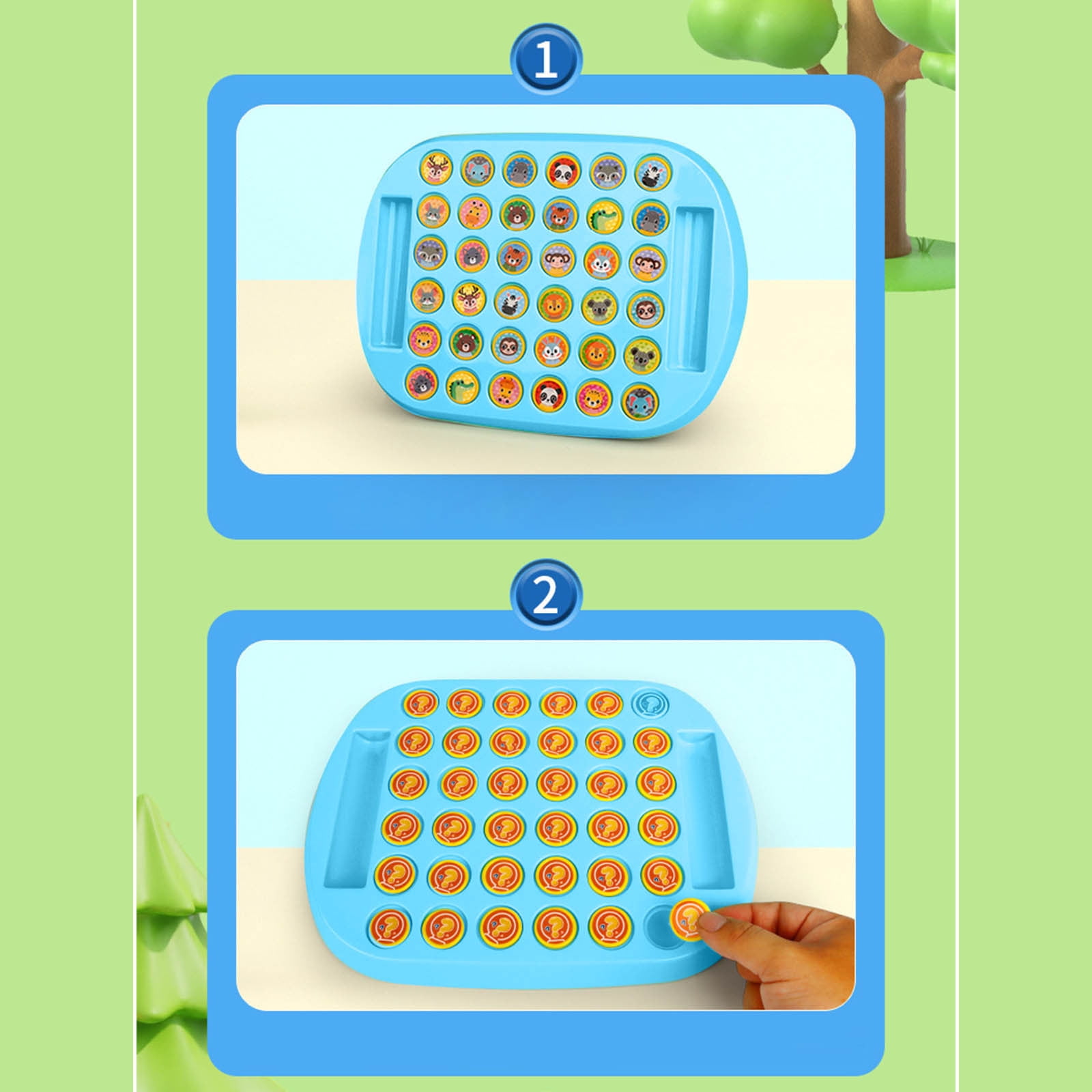 Christmas Deals! FNYOXU 2 Pack Flip Chess Memory Game, Animal Flip