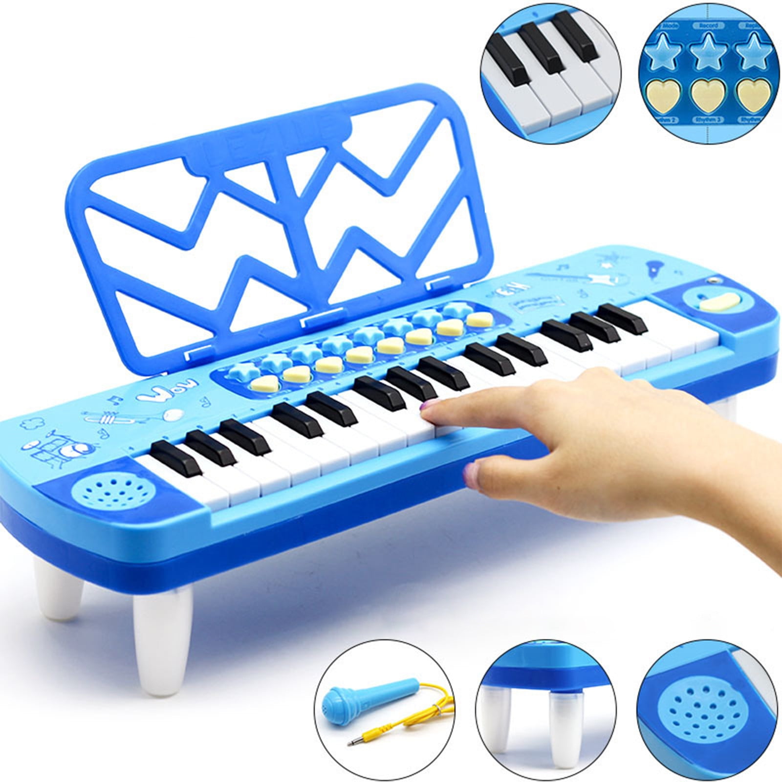 Black and Friday Deals 2024 Kid Keyboard Piano with Microphone 37 Keys