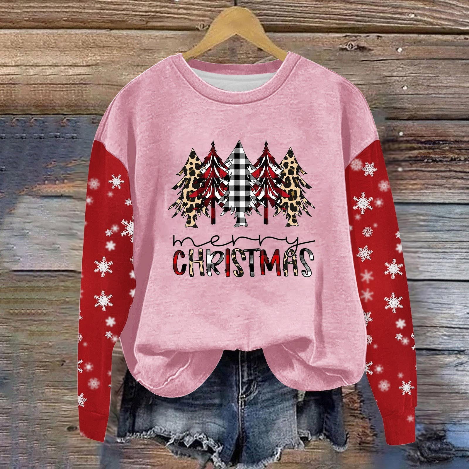Xixinqiwan Oversized Christmas Sweatshirts for Women 2024 Funny Merry