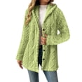 thumbnail image 1 of GaThRRgYP Cozy Women's Fluffy Coat Perfect for Winter,Ladies' Winter Double-sided Fleece Long-sleeved Hooded Warm Jacket for All Green S, 1 of 8
