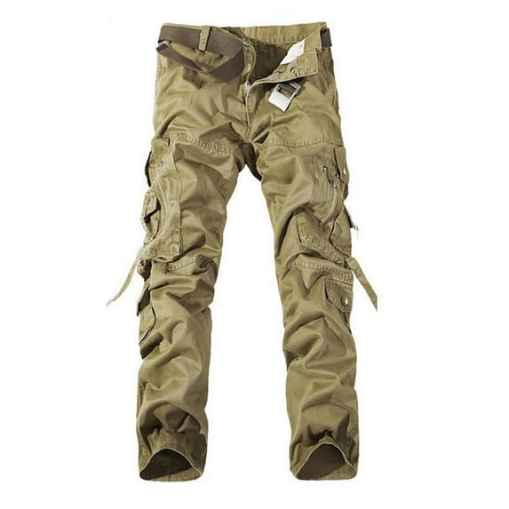 GaThRRgYP Mens Cargo Pants Lightweight,Men's Solid Multi-Pocket Washed Overalls Outdoor Casual Pants Trousers