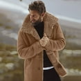 thumbnail image 1 of Black and Friday Deals 50% Off Clear!GaThRRgYP Mens Coat Long Sleeves Outwear for Winter&Fall,Men's Winter Sheepskin Jacket Warm Wool Lined Mountain Faux Lamb Jackets Coat Clearance, 1 of 8