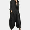 thumbnail image 1 of Black and Friday Deals 50% Off Clear!GaThRRgYP Pants For Women Clearance Under $5,Women Casual Solid Pocket Romper Long Playsuit Strap Long Sleeve Jumpsuit, 1 of 1