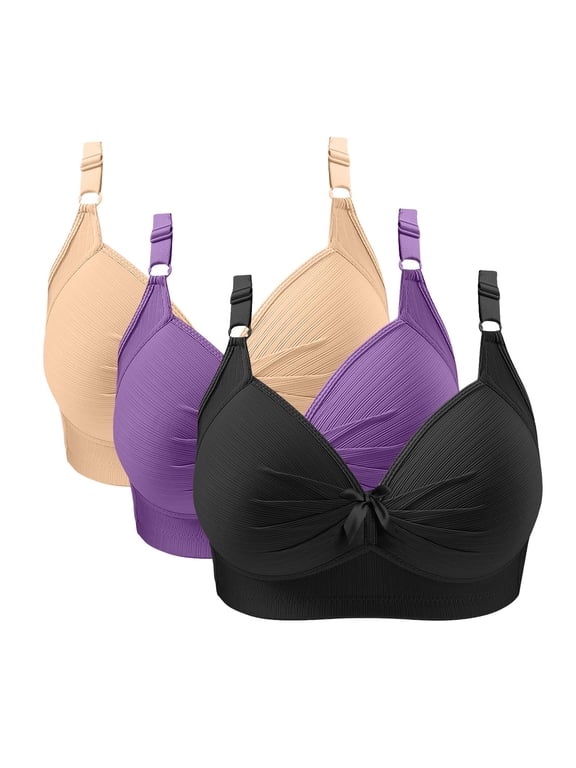 Women's Running Sports Bra Reflective Details,3PCS Women's Bra Soild Color underwear Bra Everyday underwear Multicolor XXXXXL