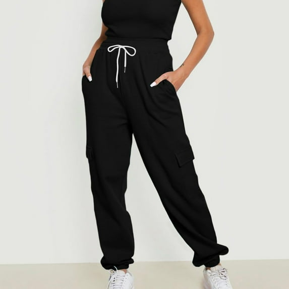 Black and Friday Deals 50% Off Clear!Idoravan Sweatpants for Women Plus Size Clearance Womens Jogging Pants Casual Sweatpants with Pocket Elastic Waist Lounge Pants for Workout Running