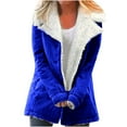 thumbnail image 1 of Black And Friday Deals 50% Off Clear!Winter Long Coats for Women, Women Plus Size Winter Warm Composite Plush Button Lapels Jacket Outwear Coat Gifts Christmas Gift, 1 of 6