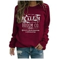 thumbnail image 1 of LEAVINGSUO 2023 Fall Womens Tops Plus Clearance Plus Size Tops Women's Casual Winter Hoodless Long Sleeve Round-Neck Loose Printed Sweatshirts Wine S, 1 of 6