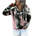 thumbnail image 1 of LEAVINGSUO Hooded Sweaters for Women,Women Cowl Neck Pullover Hoodies Long Sleeve Print Sweatshirts Sweaters Drawstring Tops, 1 of 1