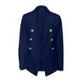 thumbnail image 1 of LEAVINGSUO Winter Coats for Women, 2023 Fashion Winter Clearance Women Buttons Long Sleeve Solid Office Coat Cardigans Suit Jacket Long Outwear Navy S, 1 of 5