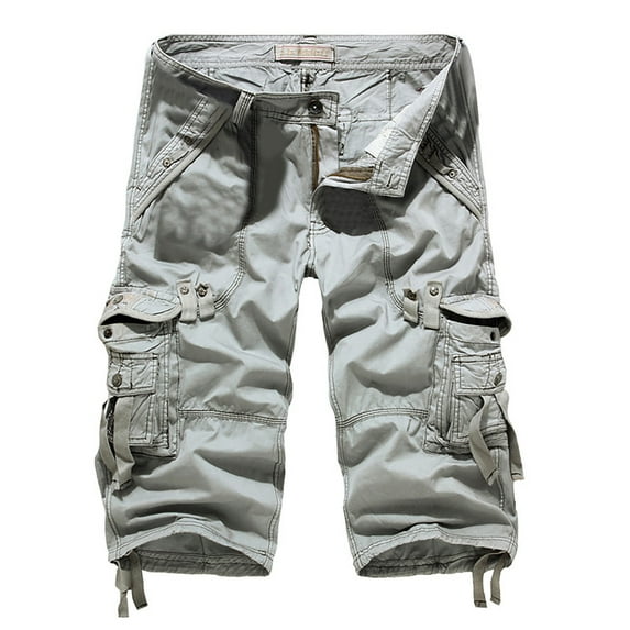 50% Off Clear! Viikei Mens Shorts Cargo,Mens Shorts Clearance under $5 Men's Casual Pure Color Outdoors Pocket Beach Work Trouser Cargo Shorts Pant