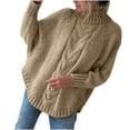 thumbnail image 1 of 50% Off Clear! Viikei Womens Sweaters Cardigan Sweaters for Women Plus Size Women's and Winter New Loose Doll Sleeve Knit Sweater Solid Color Half Turtleneck Sweater, 1 of 7