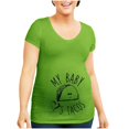 thumbnail image 1 of Black and Friday Deals 50% Off Clear! asdoklhq Pregnant Clothes Clearances Women O-Neck Short Sleeve My Baby Loves Tacos Print Pregnancy Maternity Top Tee, 1 of 8