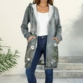 thumbnail image 1 of GaThRRgYP Cozy Ladies Autumn Winter Everyday Jacket,Women's Winter Casual Zipper Long Sleeve Pocket Hooded Mid-Length Printed Jacket Multicolor XXL, 1 of 9