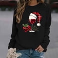thumbnail image 1 of GaThRRgYP Women's Print Autumn Winter Long Sleeve Round Neck Top,Women's Christmas Fashion Casual Printed Round Neck Loose Long Sleeve Capless Sweatshirt Top Black S, 1 of 4