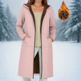 thumbnail image 1 of GaThRRgYP Women's Soft Plush Style Jacket,Women's Long Sleeved Composite Velvet Hooded Casual Long Jacket Long Windproof Jacket Pink XXL, 1 of 8