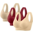 thumbnail image 1 of GaThRRgYP Women's Sports Bra with Thick Band No Roll,3pcs Women Fashion Sports Bra underwear Bra Everyday underwear Beige L, 1 of 9