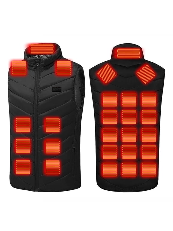 Heated Vest with Battery Pack,Plus Size Heated Coat for Men and Women Heating Heated Jacket Winter Heating Coat Black S