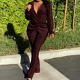thumbnail image 1 of Black and Friday Deals Clearance Turilly Women's Coats and Jackets Clearance Women's Long Sleeve Solid Color Suit Slim Pants Casual Elegant Business Office Two-piece Suit Sets, 1 of 6