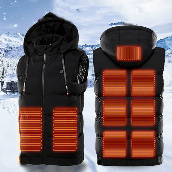 Black and Friday Deals Clearance Turilly Womens Jackets Ladies Clearance, Plus Size Heated Vest for Men and Women Dual Control 9 Heating Vest Heated Jacket Winter Heating Vest
