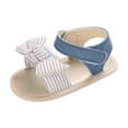 thumbnail image 1 of Black·Friday·Deals Clearance asdoklhq Baby Shoes,Baby Girls Striped Bow Sandals Soft Non-Slip Rubber Sole Flat Walking Shoes, 1 of 9