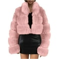 thumbnail image 1 of LEAVINGSUO 2023 Fall Winter Plus Size Coats for Women Clearance Womens Ladies Warm Faux ry Coat Jacket Winter Solid V-neck Outerwear, 1 of 5