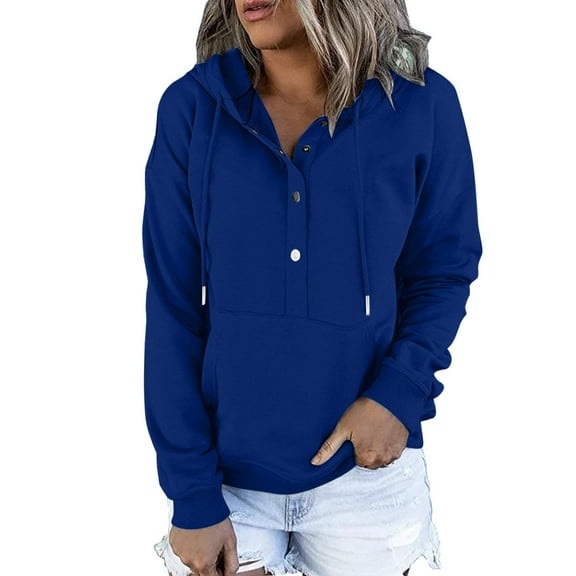 LEAVINGSUO Cardigan Sweaters for Women,Women Casual Solid Zipper Splicing Loose Hooded Long Sleeve V-Neck Tops