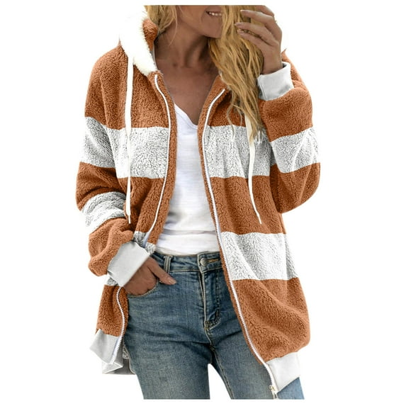 LEAVINGSUO Fall Clothes for Women 2023 Womens Fashion Fashion Women's Zipper V-Neck Pullover Tops Long Sleeve Hooded Blouse Sweatshirt Khaki XXXXL