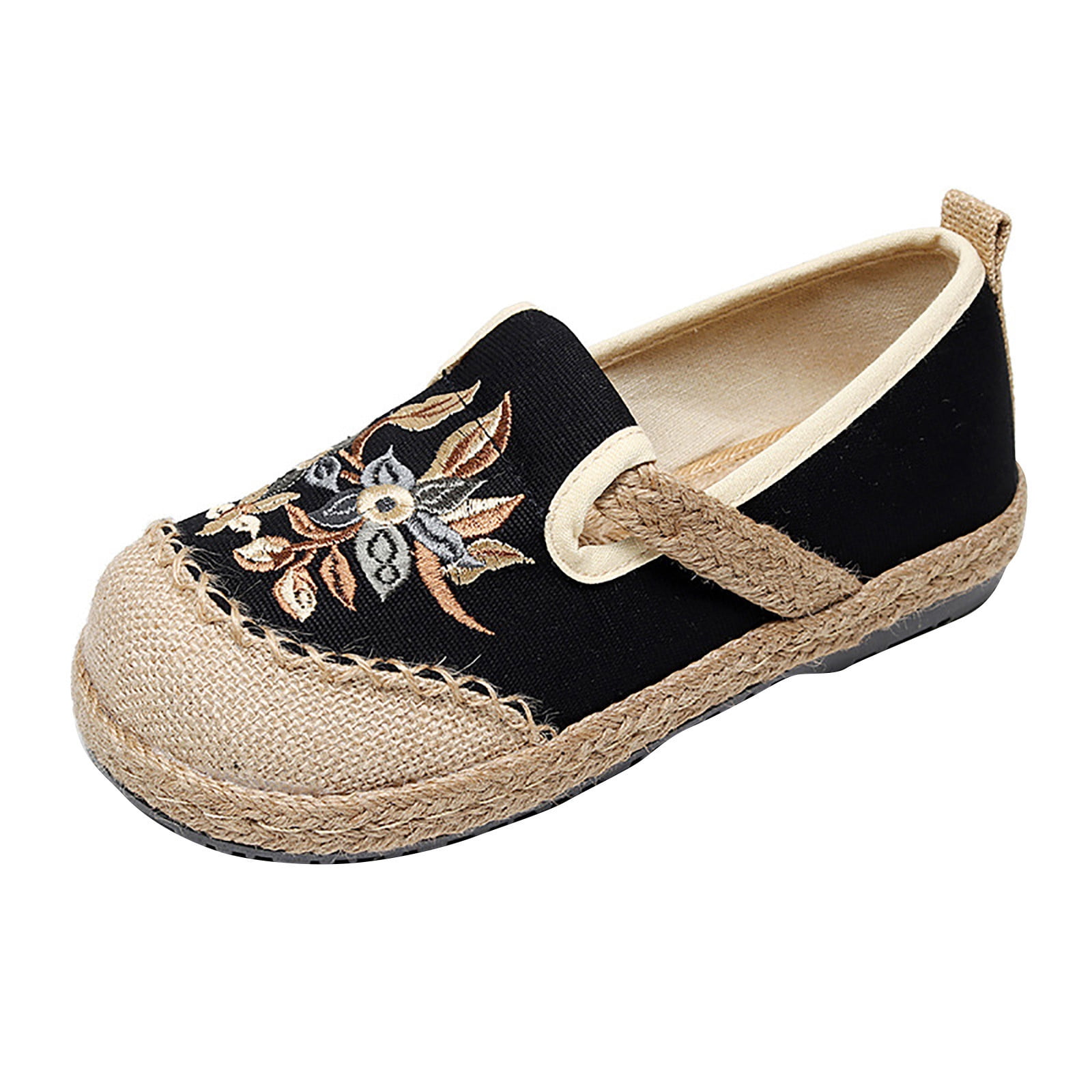 Black and Friday Deals Clothes under $5 asdoklhq Ladies Shoes Clearance  Under $10,Women Ethnic Style Embroidered Single Shoes Soft Comfortable And  Breathable Retro Shoes 