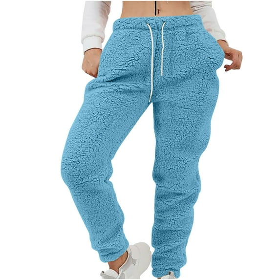 Black and Friday Deals Clothes Fjofpr Womens Plus Size Pants Fleece Sweatpants for Women Casual Warm Fitness Sport Leggings Winter Thickened Plush Legging Pants