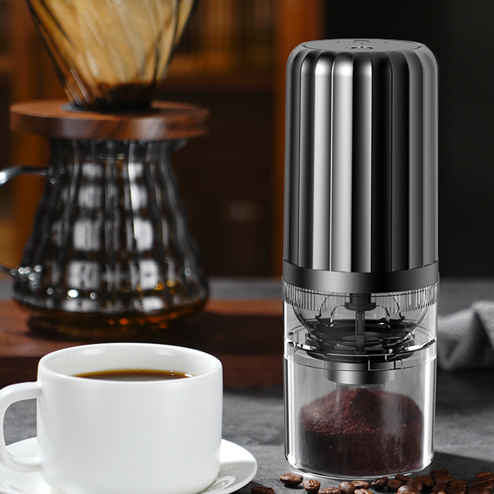 Courant 1 oz. Black Coffee Mill Electric Bladed Coffee Grinder for Coffee Beans, Spices with Stainless Steel Blades